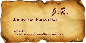 Janovicz Ruszalka névjegykártya